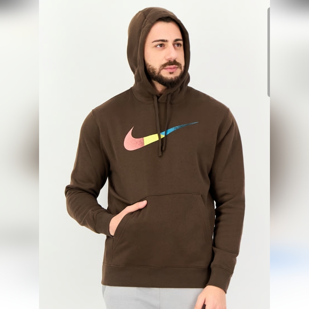 Nike Rainbow Swoosh Brushed Plush Hoodie XL Y2K Streetwear